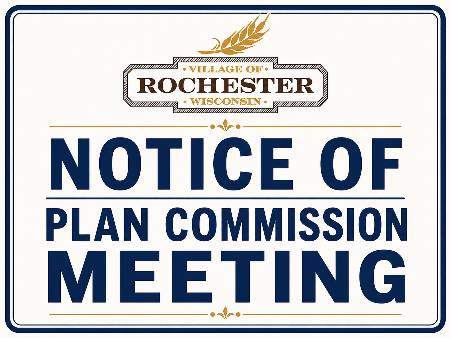 NOTICE OF PLAN COMMISSION MEETING